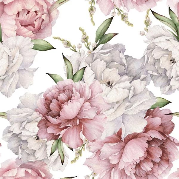 Muszlin Peonies white